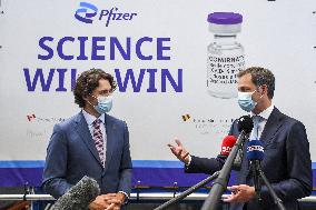 Justin Trudeau visits Pfizer - Belgium