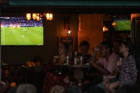 Client watch the match of the European Cup 2021 France Vs Germany - Bordeux