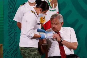 President Lopez Obrador Receives Second Dose Of Covid-19 Vaccine