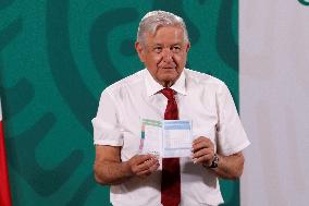 President Lopez Obrador Receives Second Dose Of Covid-19 Vaccine