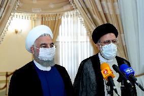 Hassan Rouhani visiting President elect Ebrahim Raisi