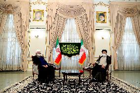 Hassan Rouhani visiting President elect Ebrahim Raisi