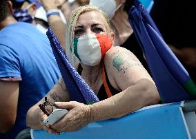 Matteo Salvini at the Lega demonstration in Rome