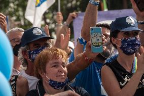 Matteo Salvini at the Lega demonstration in Rome