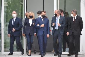 President Emmanuel Macron with Brigitte Macron vote for Regional and departmental elections - Le Touquet