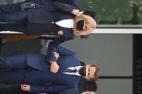 President Emmanuel Macron with Brigitte Macron vote for Regional and departmental elections - Le Touquet