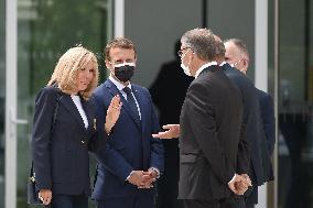 President Emmanuel Macron with Brigitte Macron vote for Regional and departmental elections - Le Touquet
