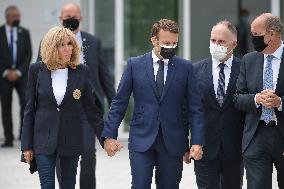 President Emmanuel Macron with Brigitte Macron vote for Regional and departmental elections - Le Touquet