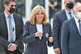 President Emmanuel Macron with Brigitte Macron vote for Regional and departmental elections - Le Touquet