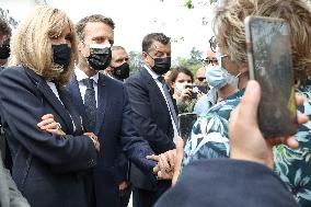 Emmanuel Macron votes in Touquet