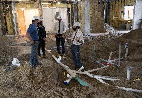 Justin Trudeau Visits A Construction Site - Ottawa