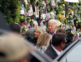 President Biden Stops At Surfside Photo Memorial - Florida