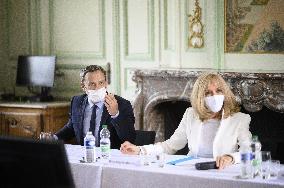 Brigitte Macron At Pediatric Medico-Judicial Reception Unit - Soisson