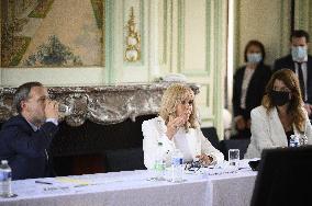 Brigitte Macron At Pediatric Medico-Judicial Reception Unit - Soisson