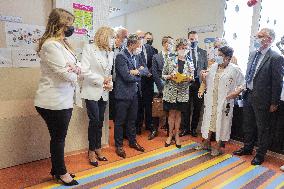 Brigitte Macron At Pediatric Medico-Judicial Reception Unit - Soisson