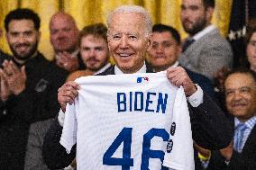 President Biden Meets Los Angeles Dodgers - Washington