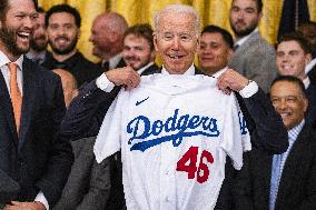 President Biden Meets Los Angeles Dodgers - Washington