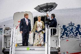 Dutch Royals Arrive At Brandenburg Airport - Berlin