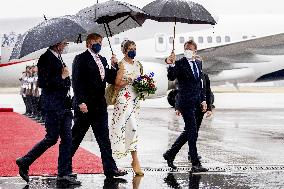 Dutch Royals Arrive At Brandenburg Airport - Berlin