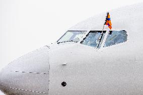 Dutch Royals Arrive At Brandenburg Airport - Berlin