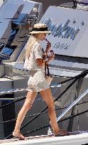 Frida Aasen And Boyfriend On Board A Yacht - St Tropez