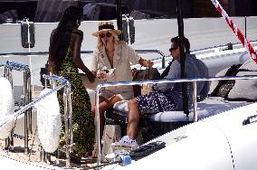 Frida Aasen And Boyfriend On Board A Yacht - St Tropez