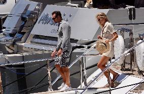 Frida Aasen And Boyfriend On Board A Yacht - St Tropez