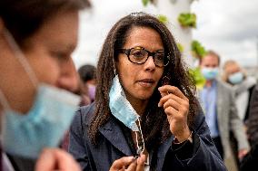 Audrey Pulvar Inaugurates A Roof Farm - Paris