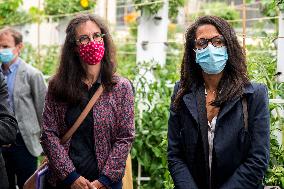 Audrey Pulvar Inaugurates A Roof Farm - Paris