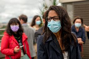 Audrey Pulvar Inaugurates A Roof Farm - Paris