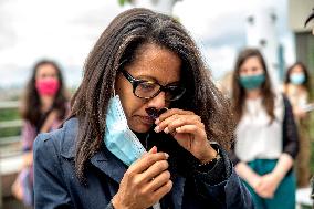 Audrey Pulvar Inaugurates A Roof Farm - Paris