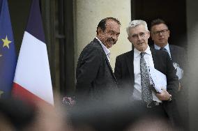 Meeting With Unions At Elysee Palace - Paris