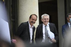 Meeting With Unions At Elysee Palace - Paris