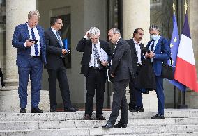 Meeting With Unions At Elysee Palace - Paris