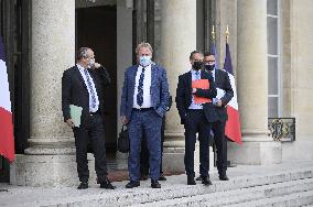 Meeting With Unions At Elysee Palace - Paris