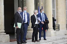 Meeting With Unions At Elysee Palace - Paris