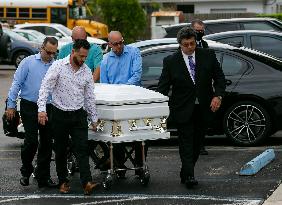 Funeral Of A Victim of Champlain Towers Collapse - Miami
