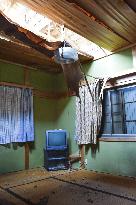 Typhoon damages house in western Japan