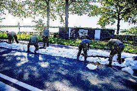 Sandbagging for Flood Protection in Netherlands