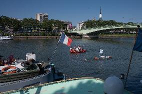 Arthur Germain Arrives In Rouen During His Swim Down The Seine