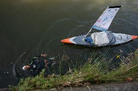 Arthur Germain Arrives In Rouen During His Swim Down The Seine