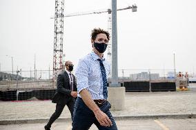 Justin Trudeau Visits A Construction Site - Ontario