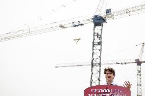 Justin Trudeau Visits A Construction Site - Ontario
