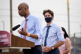 Justin Trudeau Visits A Construction Site - Ontario