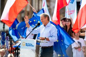 Donald Tusk Holds A Rally - Gdansk