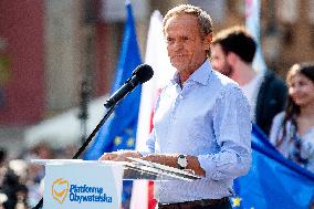 Donald Tusk Holds A Rally - Gdansk