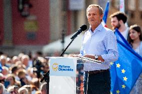 Donald Tusk Holds A Rally - Gdansk