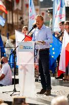 Donald Tusk Holds A Rally - Gdansk