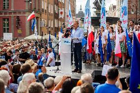 Donald Tusk Holds A Rally - Gdansk