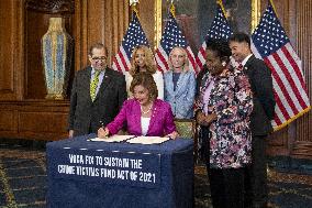 Nancy Pelosi Signs A Bill - Washington